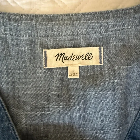 Madewell Denim Blue Button-Down Dress - Picture 2 of 4